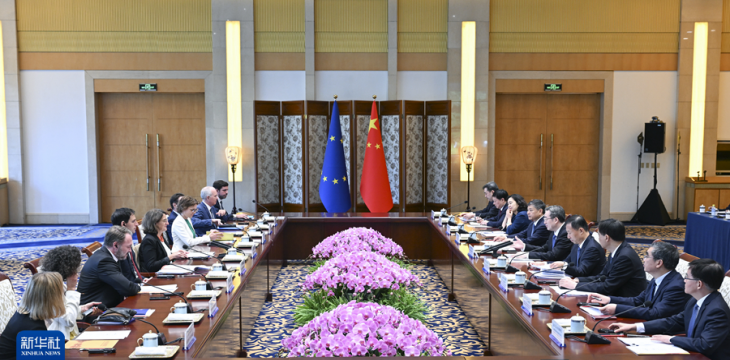 丁薛祥同欧盟委员会执行副主席里贝拉举行第六次中欧环境与气候高层对话