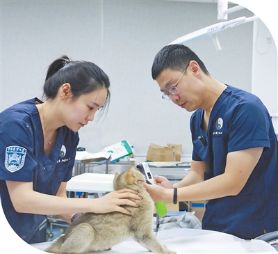 1768984273430568.jpg 金艺鹏(右)给学生演示检查设.jpg